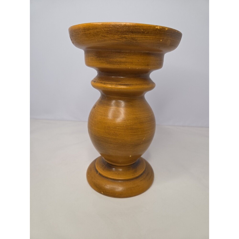 Vintage Royal Haeger Pottery 3075 Faux Wood Grain Ceramic Candle Holder MCM